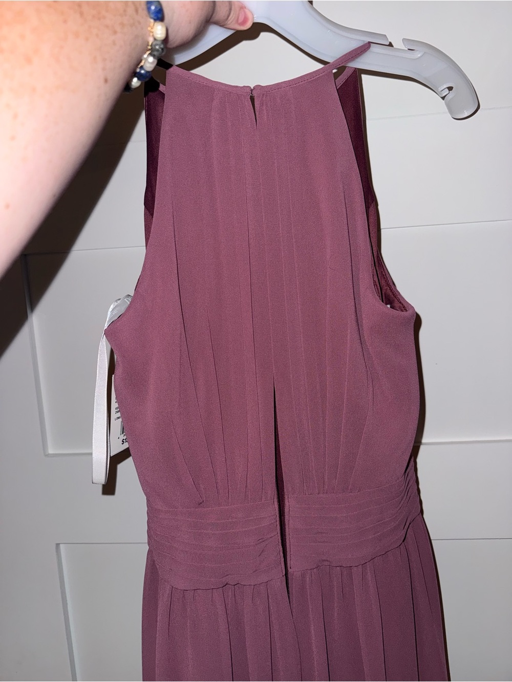 David's Bridal Chianti High-Neck Chiffon Maxi Dress - Picture 4 of 4
